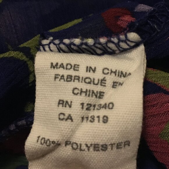 Garage Sheer Blue Floral Empress Waist Sleeveless Pastel Top - Picture 11 of 15